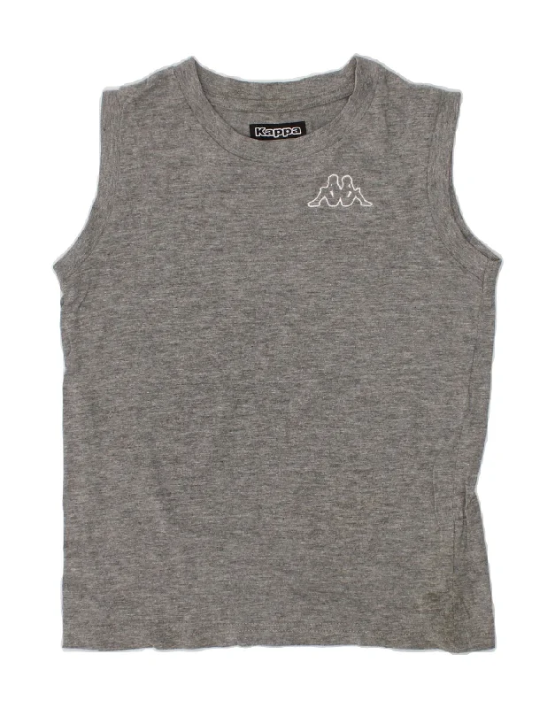 KAPPA Boys Vest Top 5-6 Years Grey Cotton