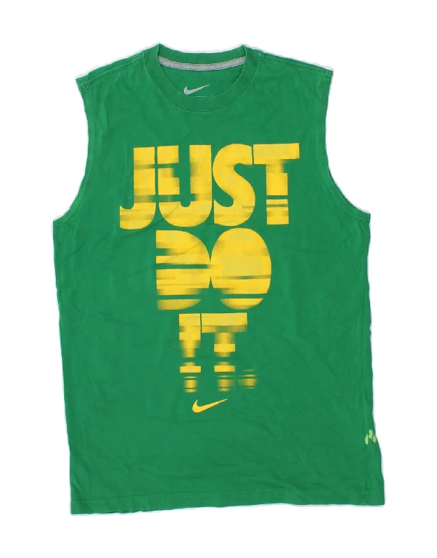 NIKE Boys Graphic Vest Top 13-14 Years XL  Green Cotton