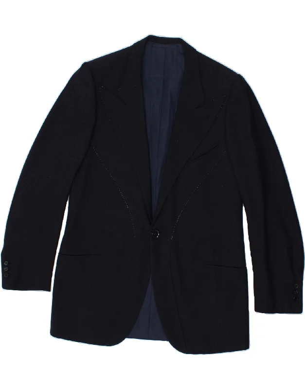 BRUNO DE ANGELIS Mens 1 Button Blazer Jacket UK 40 Large Navy Blue