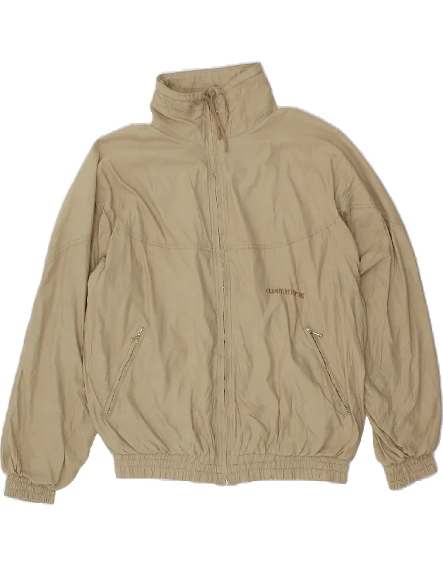 CERRUTI 1881 Mens Bomber Jacket IT 54 2XL Beige Polyester