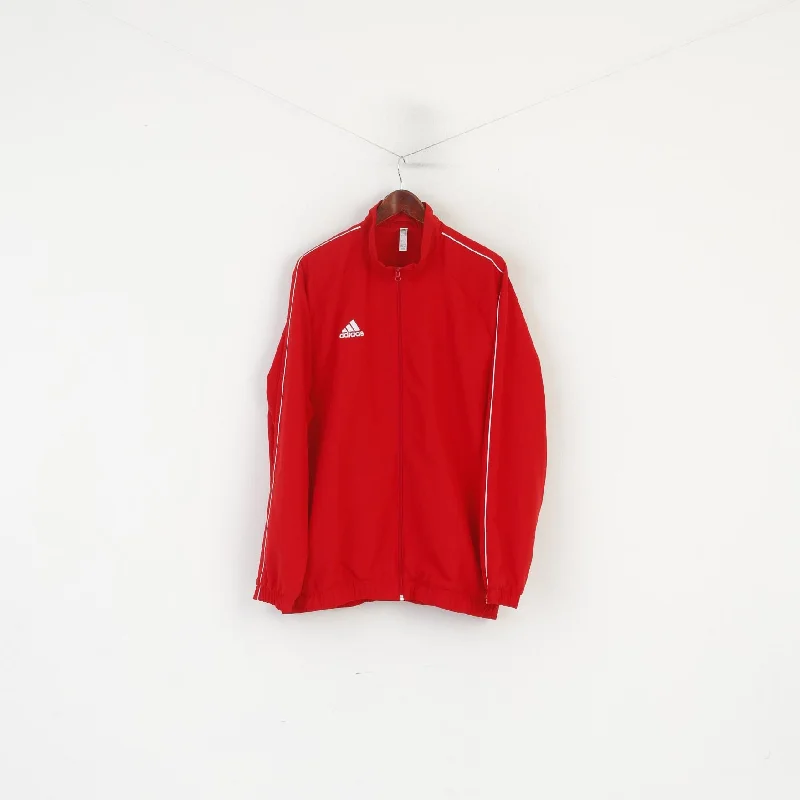 Adidas Men XL Jacket Red Bomber Full Zipper Activewear Vintake Track Top