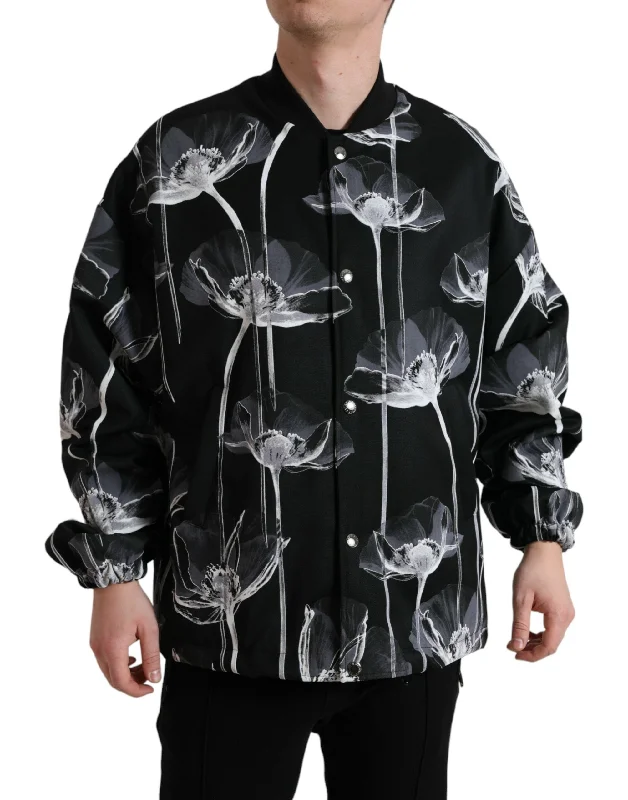 Dolce & Gabbana Elegant Floral-Print Bomber Men's Jacket