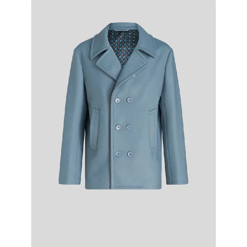 DOUBLE-BREASTED WOOL FABRIC JACKET