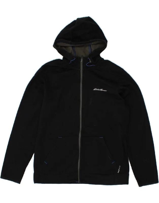 EDDIE BAUER Mens Hooded Windbreaker Jacket UK 38 Medium Black Polyester