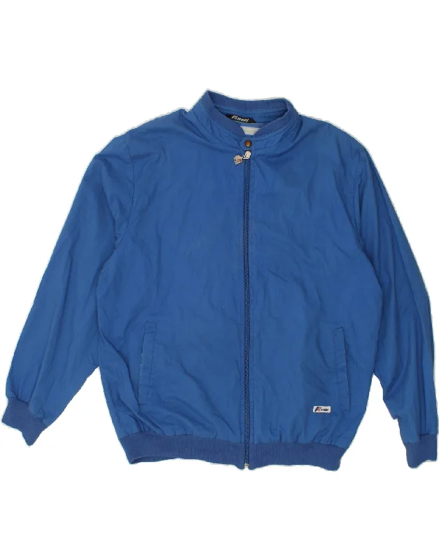 K-WAY Mens Bomber Jacket UK 40 Large Blue Cotton