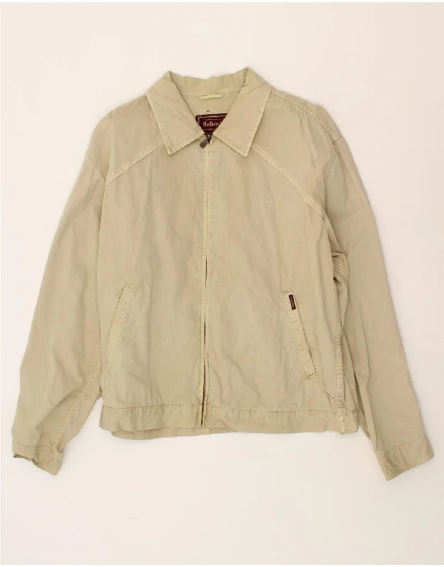 MARLBORO CLASSICS Mens Bomber Jacket UK 44 2XL Beige Cotton