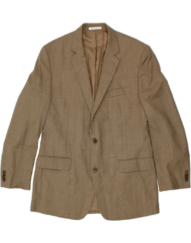 MICHAEL KORS Mens 2 Button Blazer Jacket IT 44 XS Beige Wool