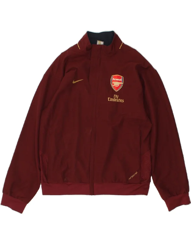 NIKE Mens Arsenal Home 2007-2008 Bomber Jacket UK 41/43 Large Burgundy