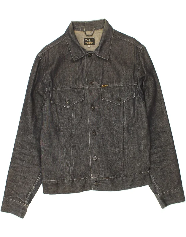 PEPE JEANS Mens Denim Jacket UK 38 Medium Grey Cotton