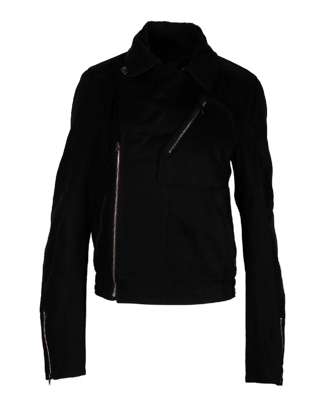 Saint Laurent Biker Jacket in Black Cotton