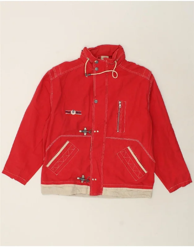 VINTAGE Mens Bomber Jacket UK 38 Medium Red Colourblock