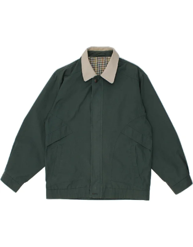 WELLINGTON Mens Bomber Jacket UK 40 Large Green Polyester