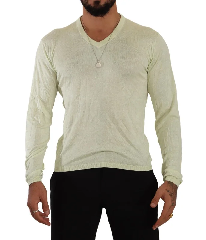 Domenico Tagliente  V-neck Long Sleeves Pullover Men's Sweater