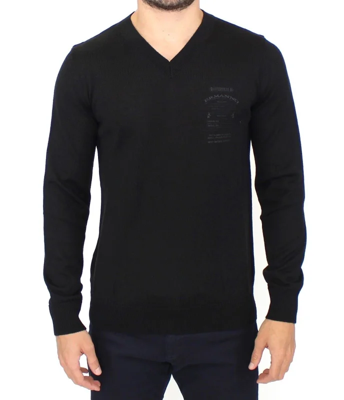 Ermanno Scervino  Wool Blend V-neck Pullover Men's Sweater