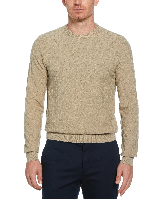 Tech Knit Geo Print Crew Neck Sweater