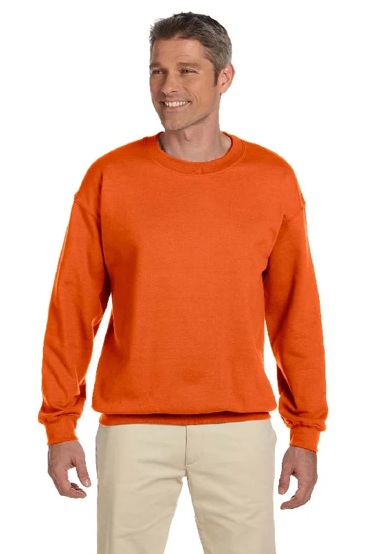 Gildan Mens Pill Resistant Fleece Crewneck Sweatshirt - Orange