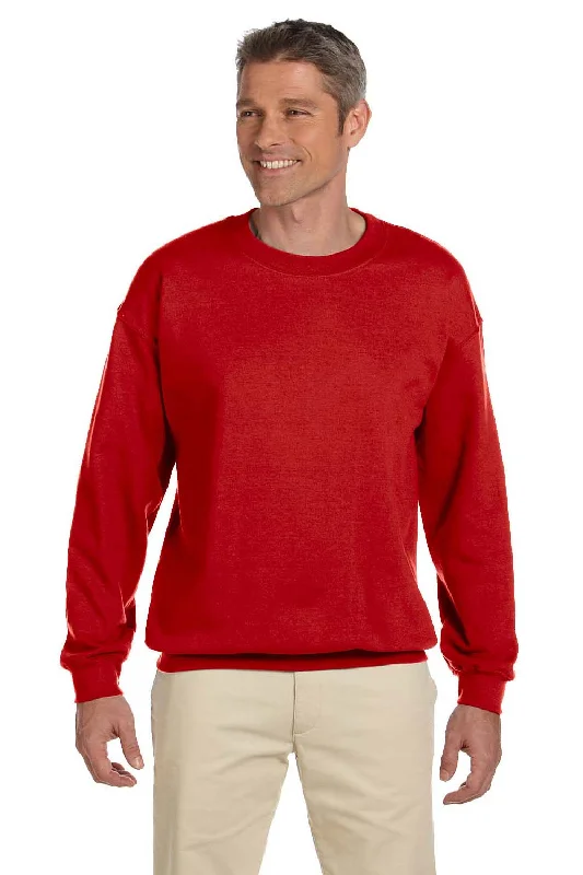 Gildan Mens Pill Resistant Fleece Crewneck Sweatshirt - Red